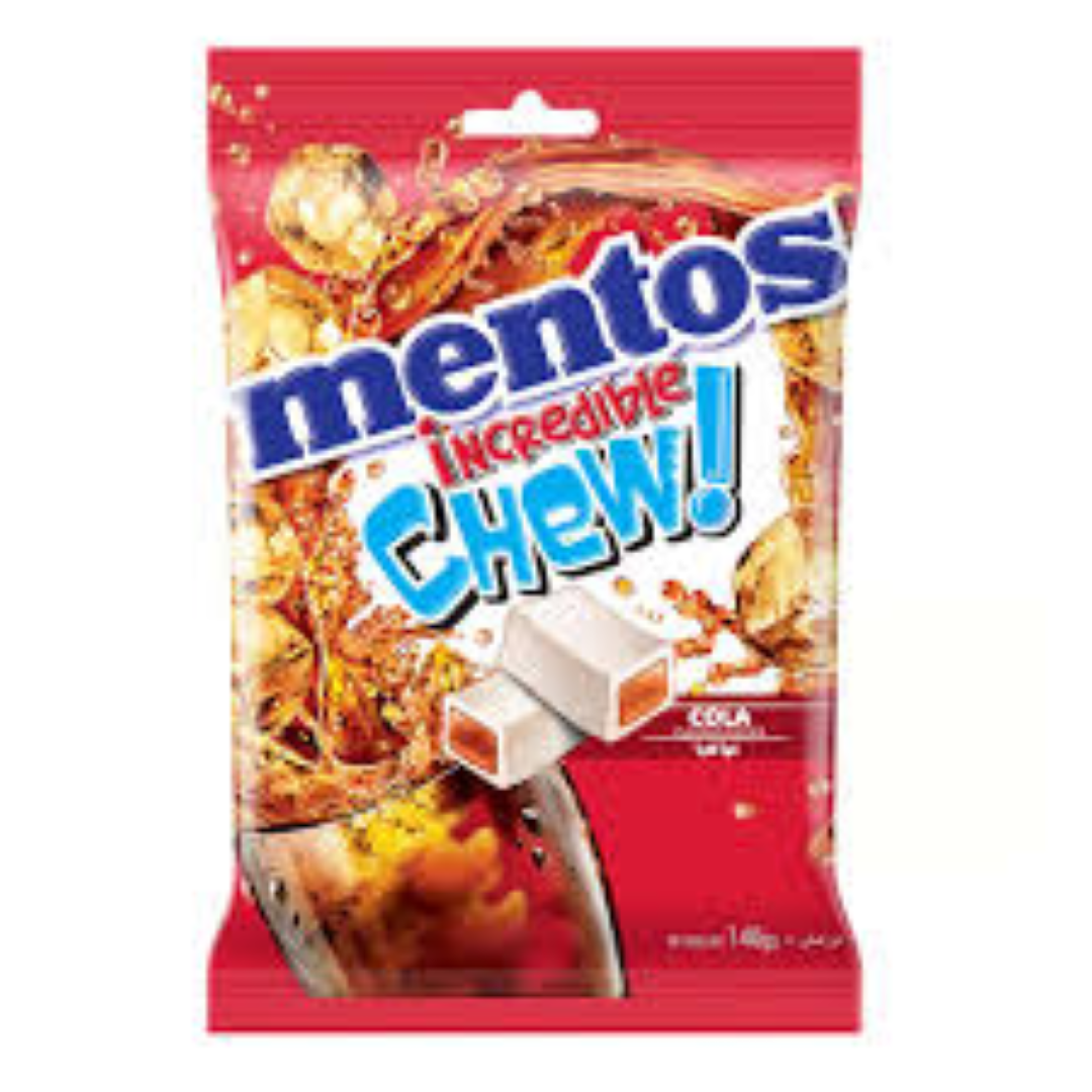 MENTOS INCREDIBLE CHEWS COLA BAG 140G
